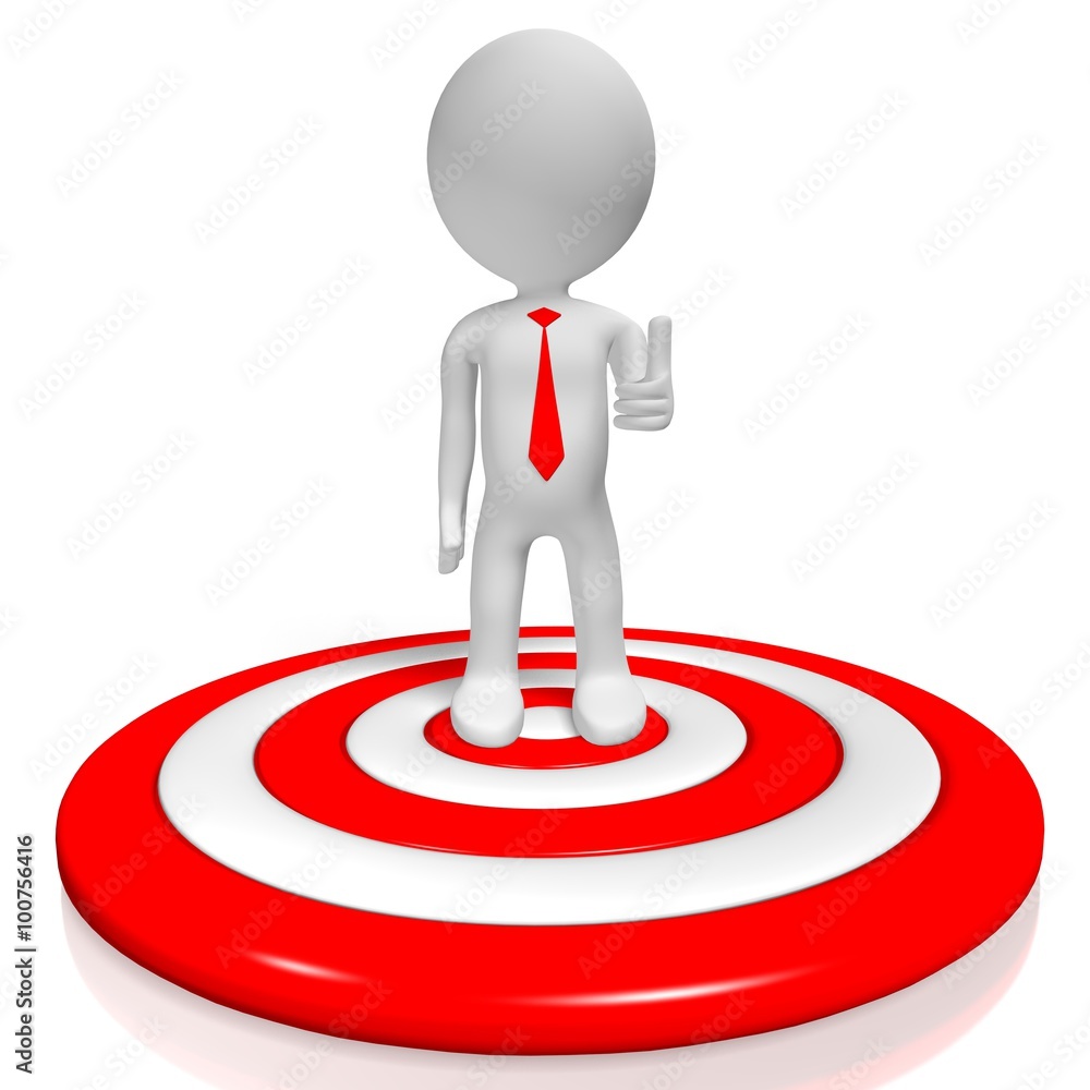 3D thumbs up business concept 3D thumbs up business concept