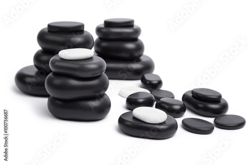 isolated massage stones set