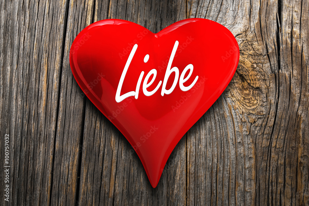 Liebe – rotes Herz mit Gravur