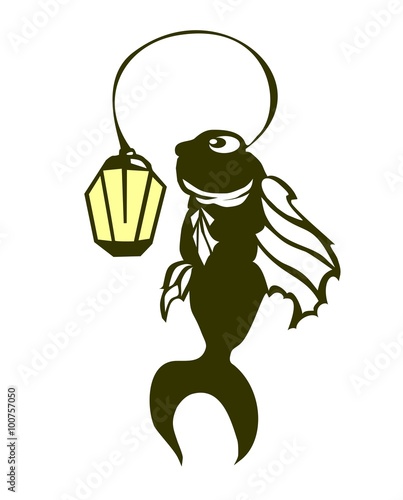 Fish with lamp vector