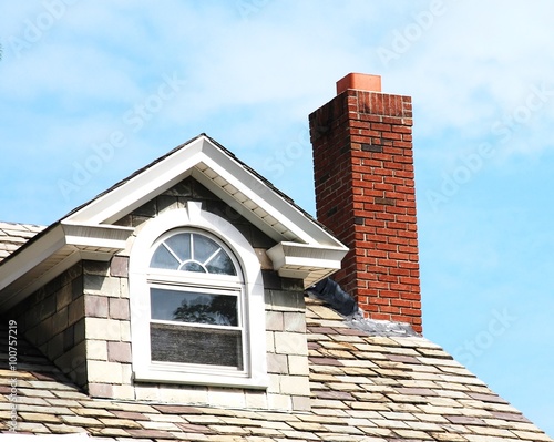 Canvas Print Close up chimney on the roof