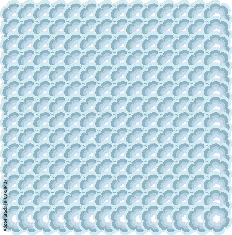 Fototapeta premium Symmetrical seamless blue pattern, cool pastel colors. Design element, wrapping paper, background, vector