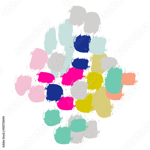 Acrylic paint brush strokes imitation. Artistic colorful stains and swabs in abstract manner.