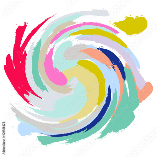 Acrylic paint brush strokes imitation. Artistic colorful stains and swabs in abstract manner.