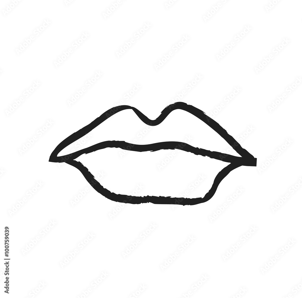 doodle lips, illustration icon doodle lips, illustration icon