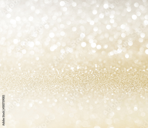 white golden glitter bokeh ...