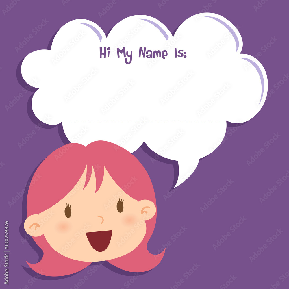 Little Girl Face With Blank Speech Bubble Little Girl Face With Blank Speech Bubble