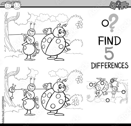 differences task for coloring book