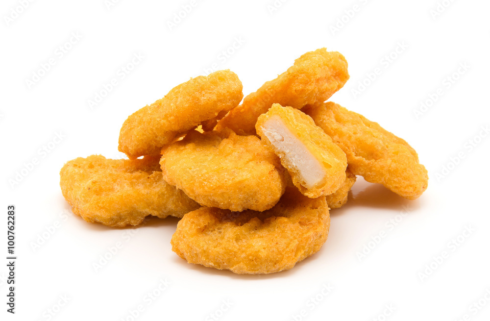 Chicken nuggets isolated on white background Chicken nuggets isolated on white background
