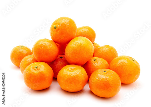 tangerine or mandarin fruit isolated on white background