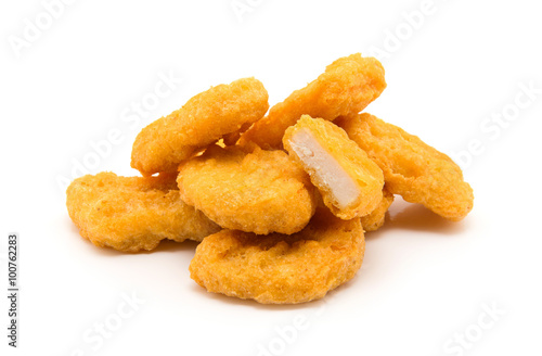 Chicken nuggets isolated on white background