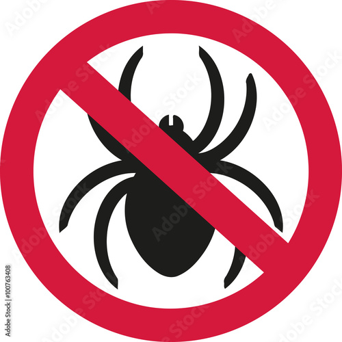 No spiders with ban sign