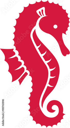 Red seahorse symbol