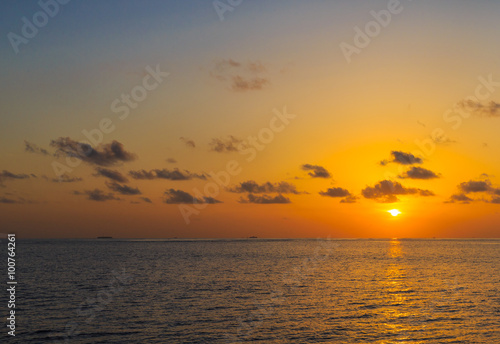 Sunset on sea in Maldives © Pakhnyushchyy