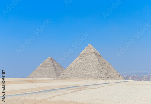 pyramids with a beautiful sky of Giza in Cairo  Egypt.