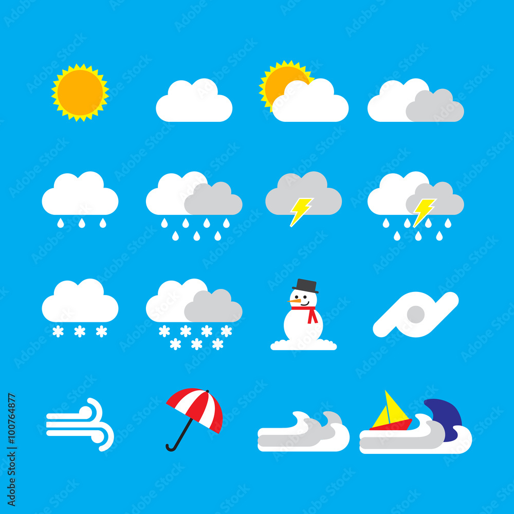 Plakat weather icon flat style