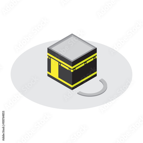 kaaba mecca icon isometric style