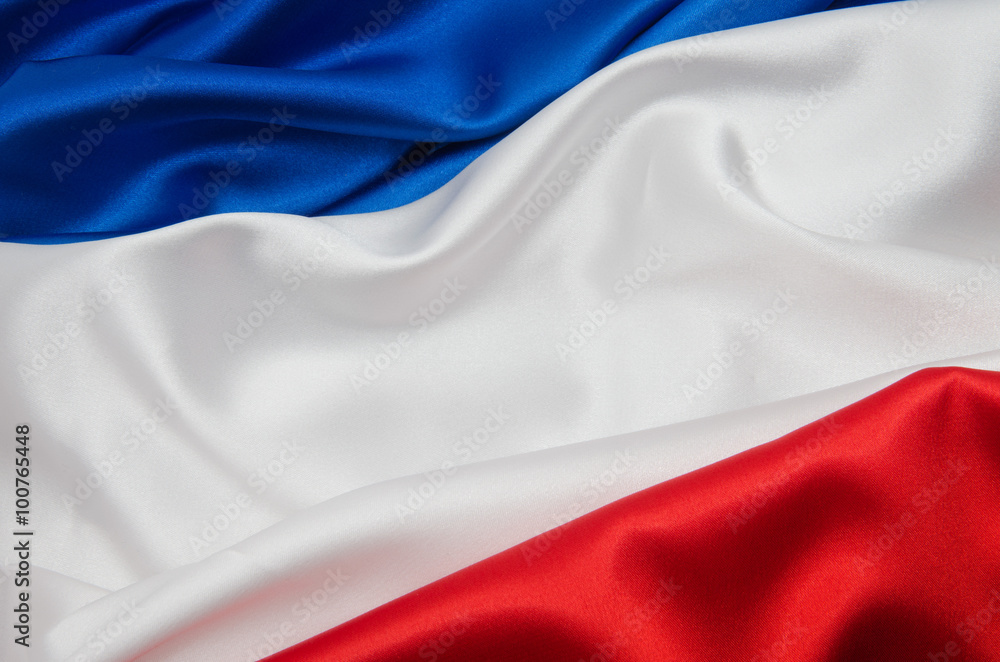 Obraz premium Flag of France on satin texture