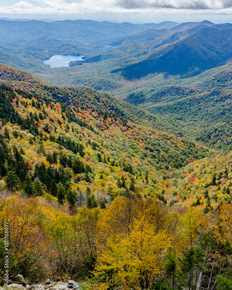 Reservoir in Blue Ridge Valley in Fall Reservoir in Blue Ridge Valley in Fall