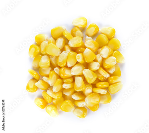 corn seeds on nwhite background photo