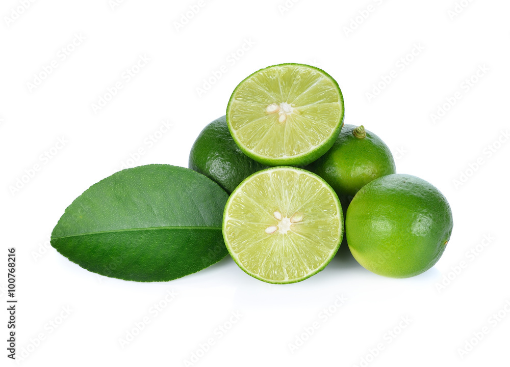 Fresh limes isolated on white Fresh limes isolated on white