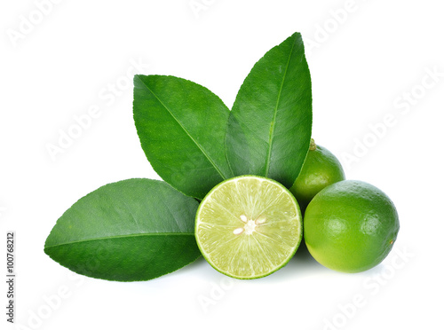 fresh lime isolated on a white background.