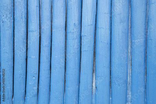 Madera pintada de azul. photo