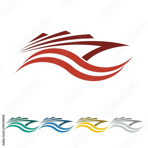 cruise ship logo icon Vector