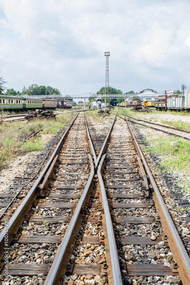 Fototapeta premium railroad turn out point