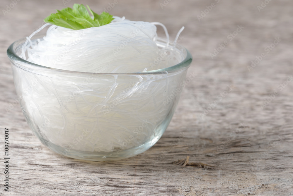 Mung bean vermicelli or cellophane noodles, a transparent thread Mung bean vermicelli or cellophane noodles, a transparent thread