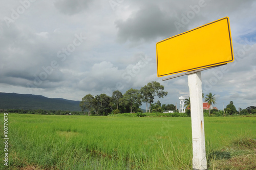County yellow road sign in Thailand