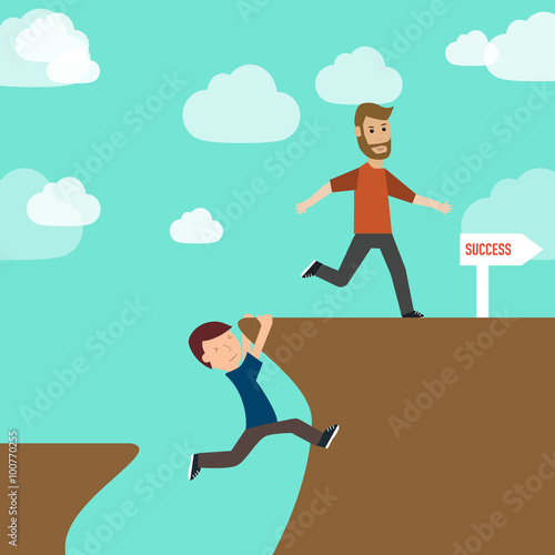 success and failure .illustrator EPS10.