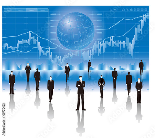 ビジネスマンとグラフ