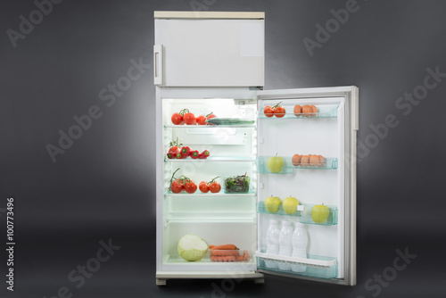 Open Refrigerator Full Of Food
