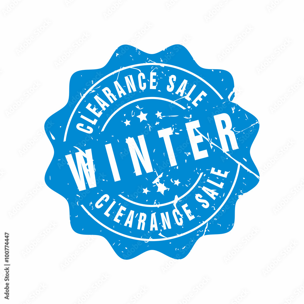 Winter Clearance Sale Rubber Stamp Stock Vector