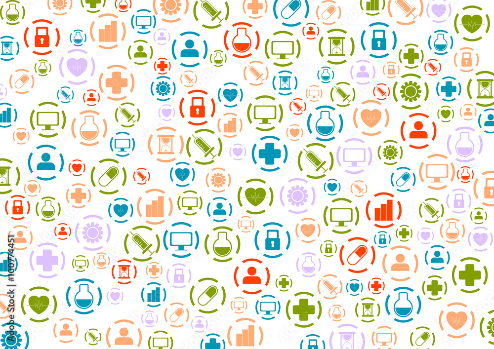 Bright medical icons vector pattern design Bright medical icons vector pattern design
