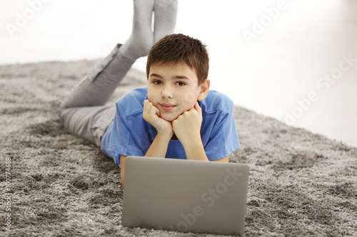 Boy with mobile phone and l...