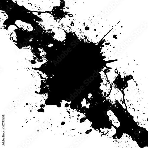 Vector ink  black paint splatter  Background. illustration vecto
