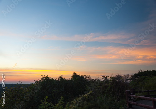 Silhouette of atmosphere Sunset in the evening