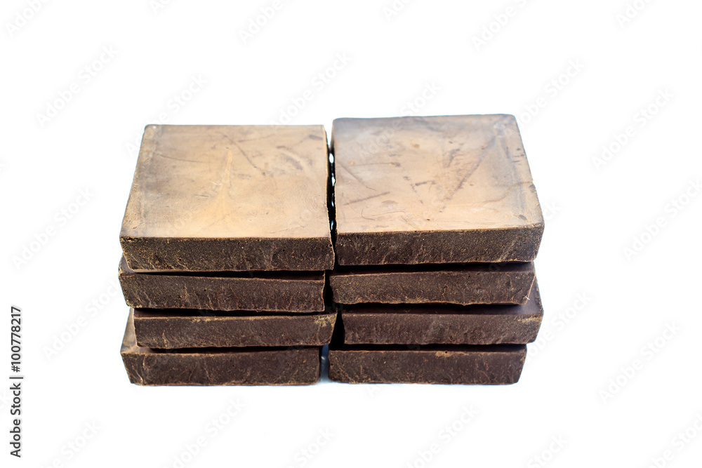 Dark Chocolate bar unsweetened healthy snacks, isolated on white background Dark Chocolate bar unsweetened healthy snacks, isolated on white background