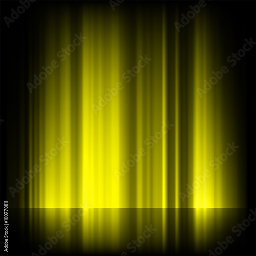 Yellow northern lights, aurora borealis. EPS 8