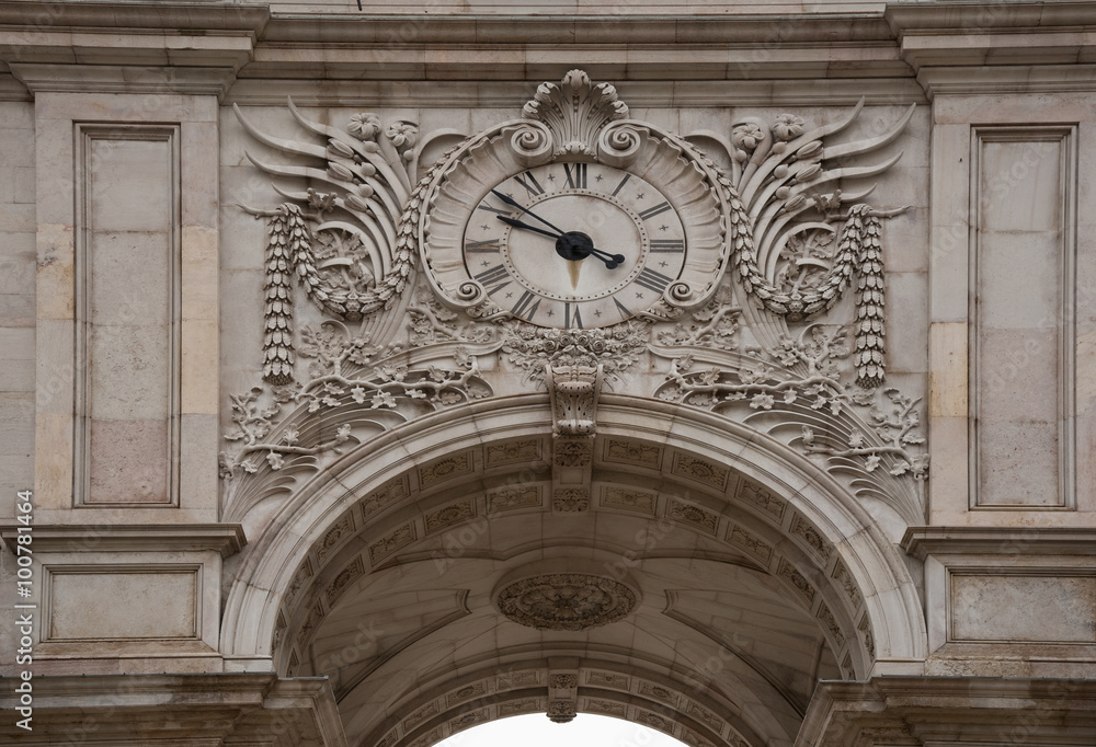Detail of the Triumphal Arch in Lisbon