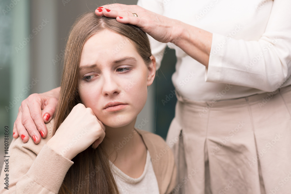 Fototapeta premium Taking care of daughter