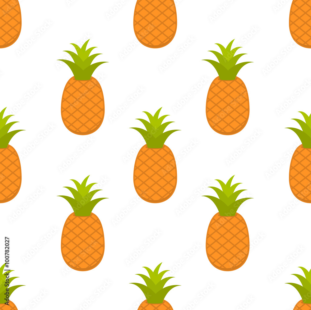 seamless pattern with pineapple fruit