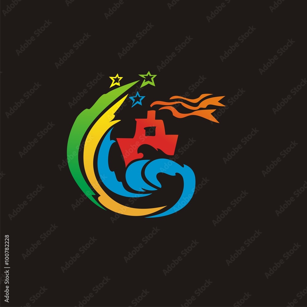 custom made wallpaper toronto digitalVector of Celebration icon. Ship. Hotel resort beach relaxation. Business icon for the company. Design element. Vector illustration.