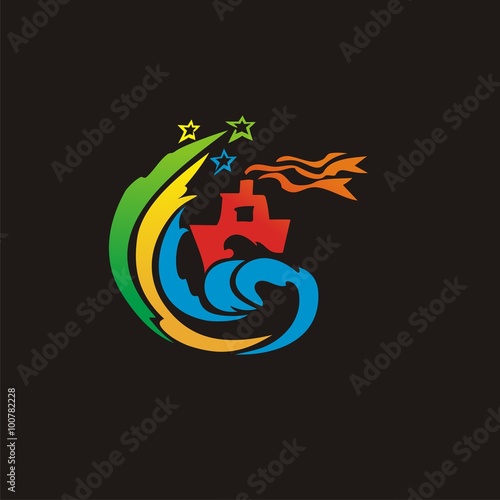 Wallpaper Mural Vector of Celebration icon. Ship. Hotel resort beach relaxation. Business icon for the company. Design element. Vector illustration. Torontodigital.ca