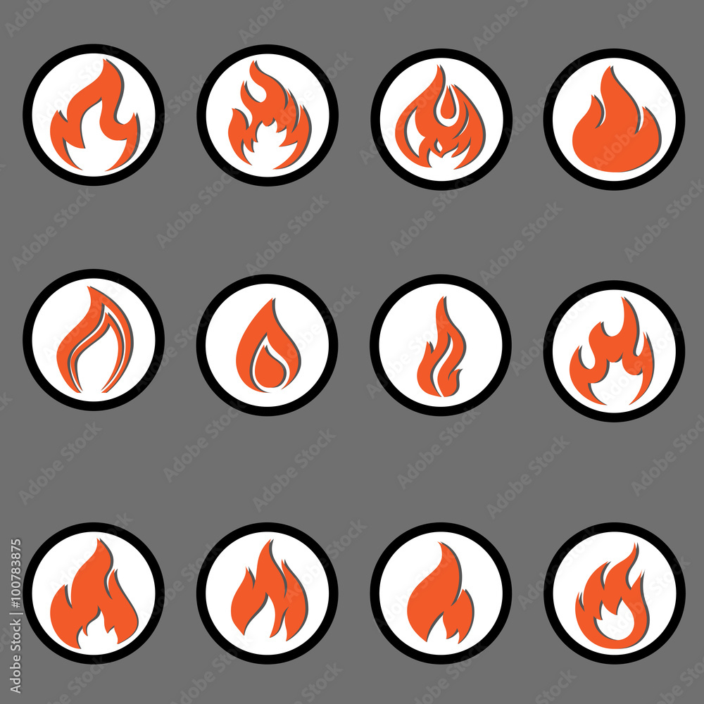 Fire icons set Fire icons set