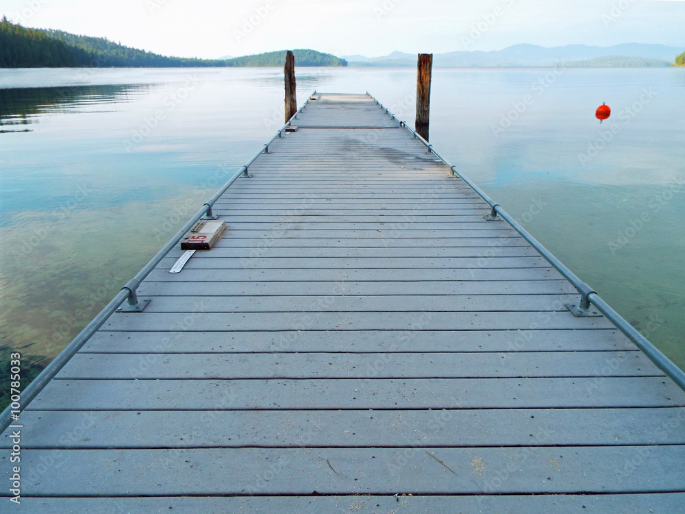 Wooden Dock on a Calm Lake
