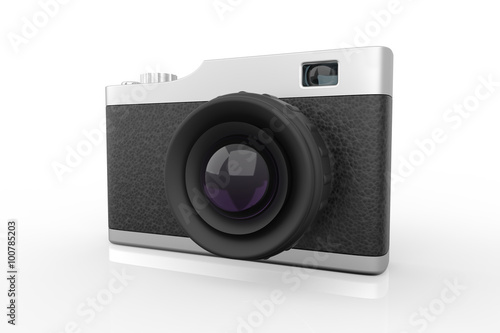 old school style photo camera 3d render