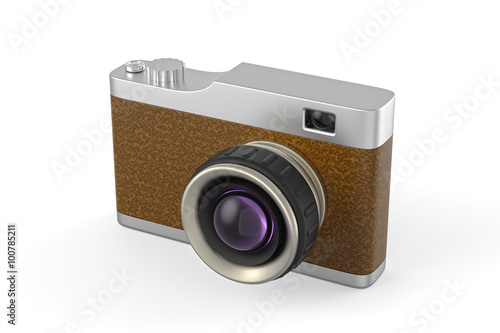 old school style photo camera 3d render